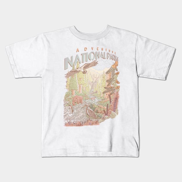 Adventure National Parks Kids T-Shirt by TaylorRoseMakesArt
